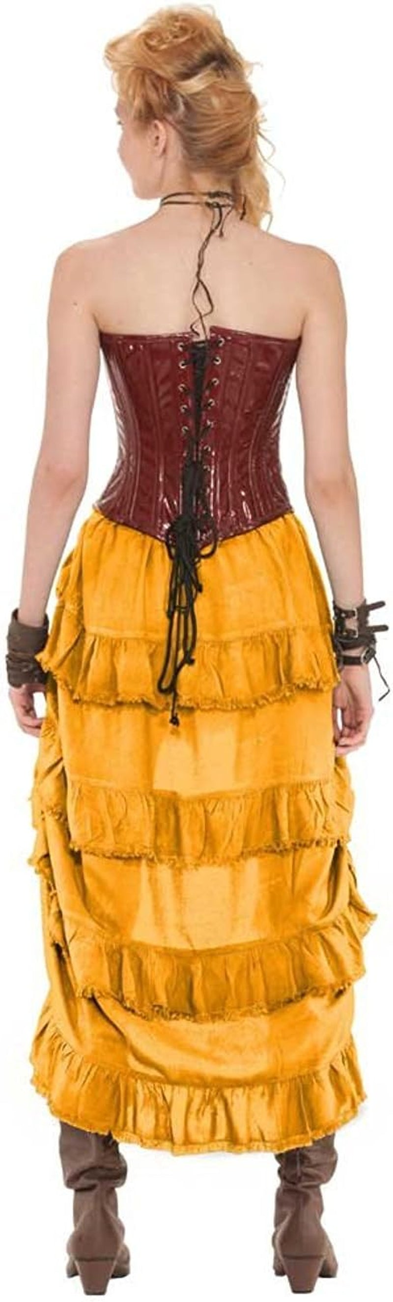 Steampunk Victorian Cosplay Costume Womens High-Low Show Girl Skirt