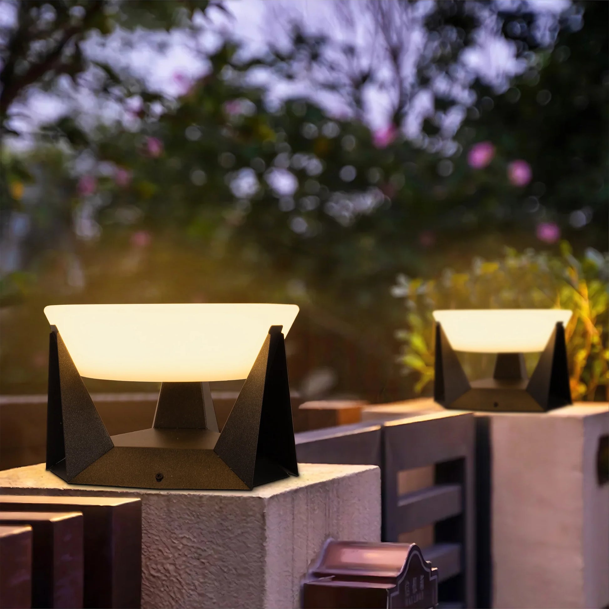 Modern Solar-Powered Outdoor Post Light