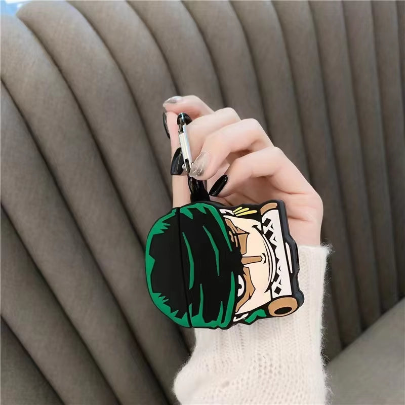 One Piece Devil Fruit Zoro Silicone Earphone Case for Airpods 1 2 3 and Pro 3D Anime Wireless Bluetooth Earphone Case